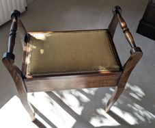 Vintage wooden piano stool with storage