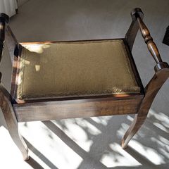 Vintage wooden piano stool with storage