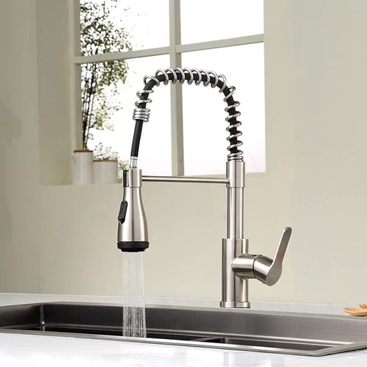 Kitchen Tap,Nickel Sink Mixer Tap with Extendable Spray,Spring Kitchen Tap,360 Degree Swivel 4 Jets,Stainless Steel (FREE POSTAGE)