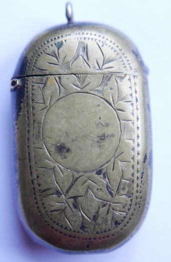 Antique Engraved Vesta Case Match Striker