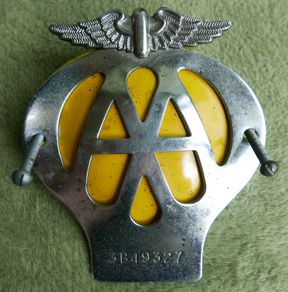 Vintage Aa Car Badge No 3b49327 Perfect Condition