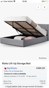 FREE Ottoman Storage Double Bed ( Frame Only )