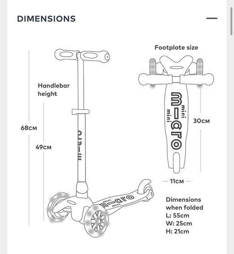 Micro Mini Foldable LED Scooter