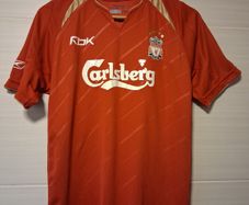 Liverpool Jersey. Official Reebok Liverpool FC European Home Jersey 2005 To 2006. Authentic Original. Not A Modern Day Remake.