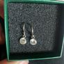 Sterling Silver Earrings with 925 Stamping & Diamond-Like Stone Image 2