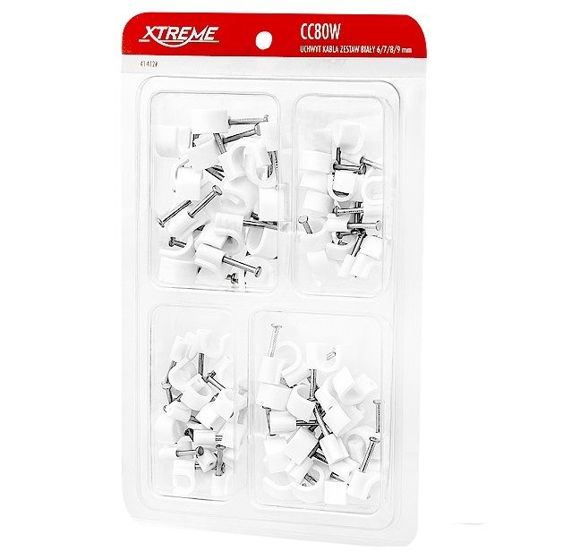 New Round Cable Mount Clips Wall 6mm 7mm 8mm 9mm White Nail Plugs # 1562