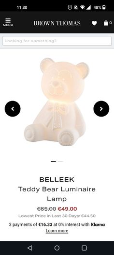 Belleek lamp