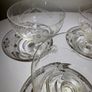 Set of 5 Vintage Wheel-Etched Champagne Coupes - Retro Cocktail Glasses Image 6