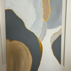 Large grey abstract painting