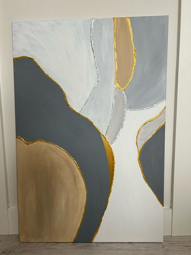 Large grey abstract painting