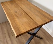 Dining table ROSLEV 80x140 natural oak/black