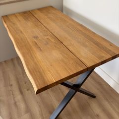 Dining table ROSLEV 80x140 natural oak/black