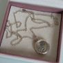 Pandora floating locket necklace with three petite charms very good condition fully hallmarked Image 2