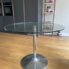 Glass table with chrome base - from John Lewis