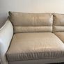 3 Seater Leather Sofa  220cm Neutral Beige Image 8