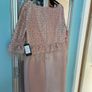 BNWT pink feather shimmer dress size 16 Image 3