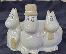 Official Moomin Ceramic Figurine Candle Holder  Trinket Dish  Moominpappa & Family
