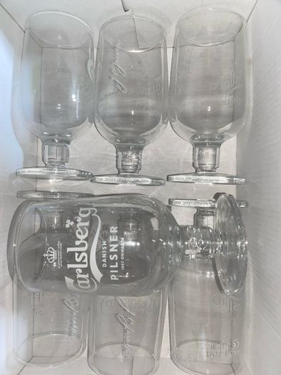 carlsberg beer half pint glasses brand new