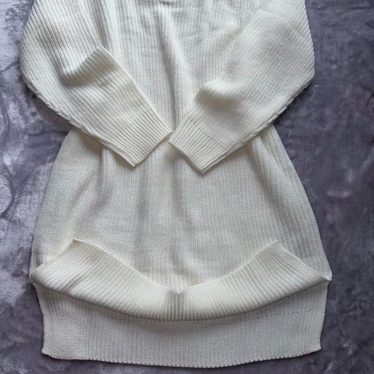 U.S. Polo Assn. Cream Cable Knit Quarter Zip Jumper Dress UK 12/14 Worn once like new