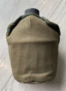Vintage army issue water bottle in canvas