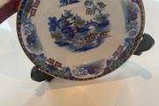 Old Chinese plate on stand