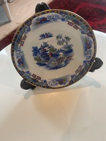 Old Chinese plate on stand