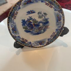 Old Chinese plate on stand