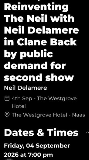 Neil Delamere Tickets X 2