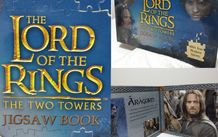 The Lord Of The Rings; The Two Towers; 4 x Jigsaw Puzzles HARDBACK BOOK
