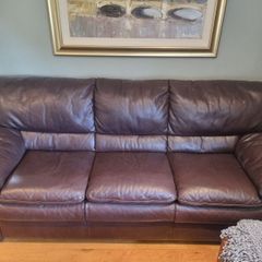 Leather 3+2+1 and footstool
