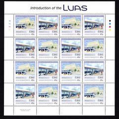 2004 Ireland Inauguration of Luas Team Commemorative  Stamp Sheetlet Plate 1B1B1B1B Mint Never Hinged (MNH)