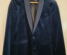 Mens navy velvet tuxedo jacket