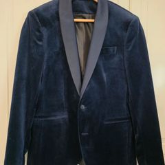 Mens navy velvet tuxedo jacket
