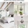 Pendant Light Industrial Globe Pendant Lighting Vintage Chandelier Spherical Hanging Ceiling Fixture for Kitchen Island Dining Table Farmhouse E14 Black 3 Light Image 3
