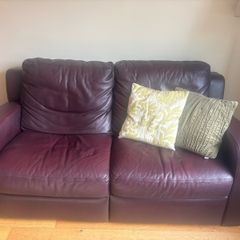 Leather Burgundy Couch