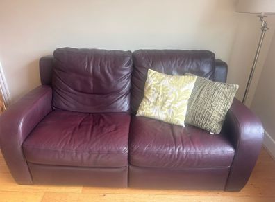 Leather Burgundy Couch