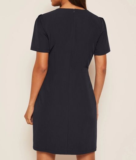 Black Short Sleeve Tailored Shift Dress, NEXT, Size 10