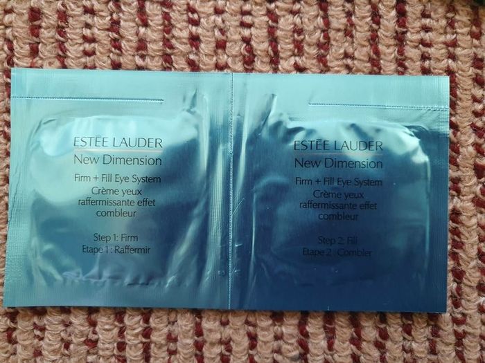 Brand New Estee Lauder New Dimension Firm + Fill Eye System 2ml Sample Package 10ml + 10ml