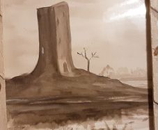 water colour picture of ferry carraig