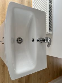 Bathroom vanity unit, basin and mixer