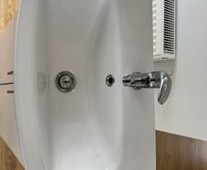 Bathroom vanity unit, basin and mixer