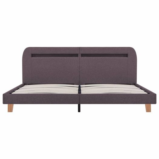 Bed Frame with LED Taupe Fabric 150x200 cm