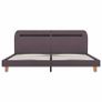 Bed Frame with LED Taupe Fabric 150x200 cm Image 3