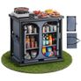 Folding Camping Storage Cabinet, Outdoor Portable Aluminum Lightweight Table, Quick Set-up Compact Kitchen Cook Station, with 6 Shelves and Carry Bag, for Picnic, BBQ, Camping, RV Traveling Image 8