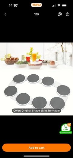Eight place food turntable