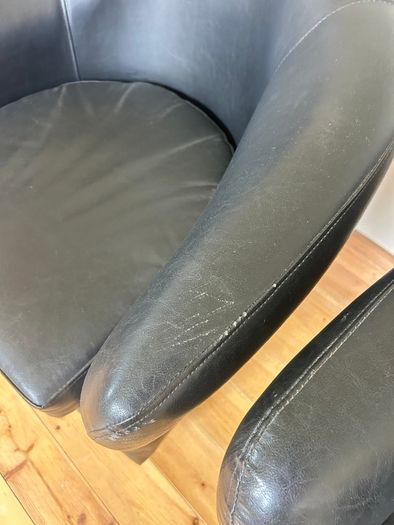 Black Faux Leather Swivel Chairs