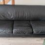 Natuzzi Black Leather 3 Seater Sofa + 2 Armchairs Image 4