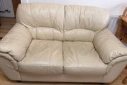 Two Seater Cream Leather Couch