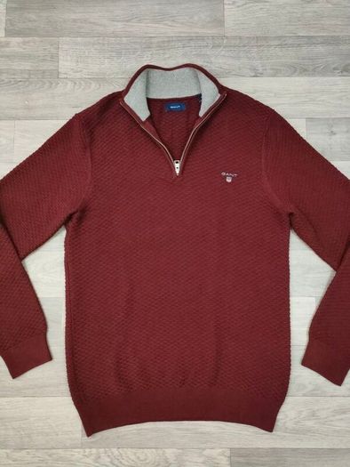 Gant Half Zip Cotton Jumper Mens Medium