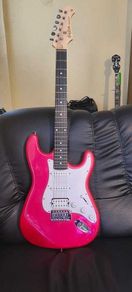 Red strat guitar